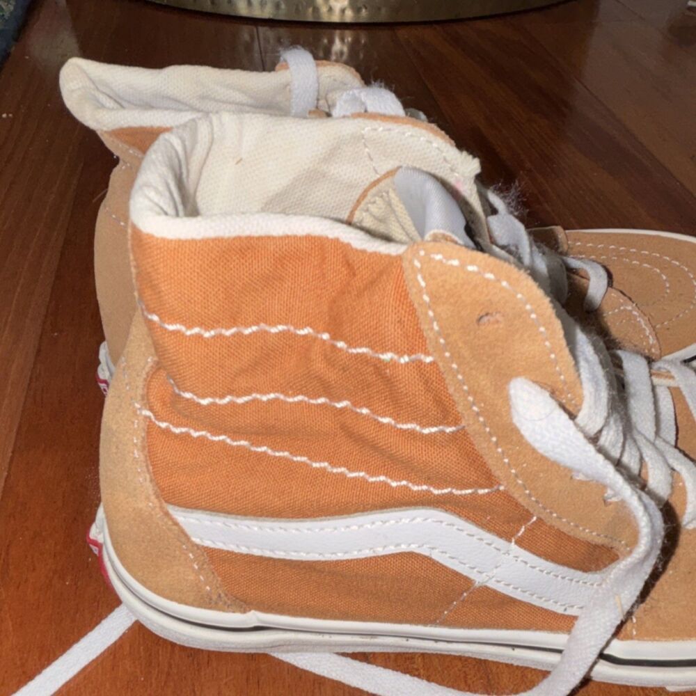 VANS Sk8-Hi Tan & White Canvas Suede High Top Lace-Up Sneakers Men’s - Picture 3 of 10